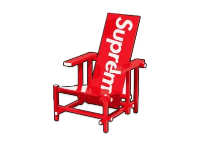 Supreme / Gerrit Rietveld Red Blue Chair for Cassina "Red"