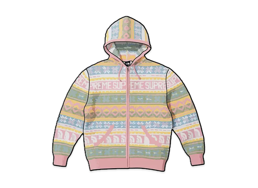 Supreme x The North Face Zip Up Hooded Sweater "Pink"