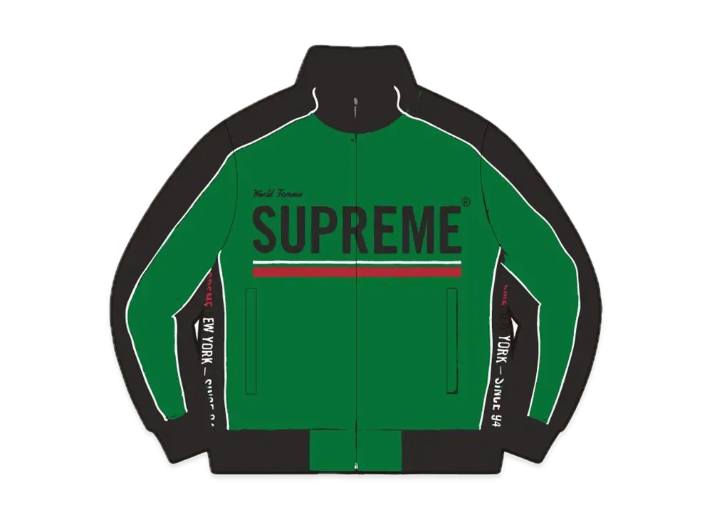 Supreme World Famous Jacquard Track Jacket "Green"