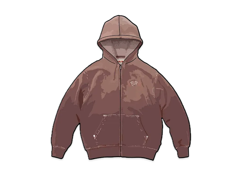 Supreme / True Religion Zip Up Hooded Sweatshirt "Brown"