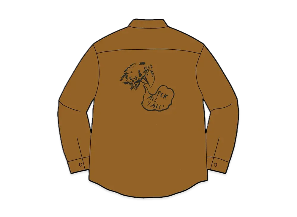 Supreme Raymond Pettibon Work Shirt "Washed Brown"