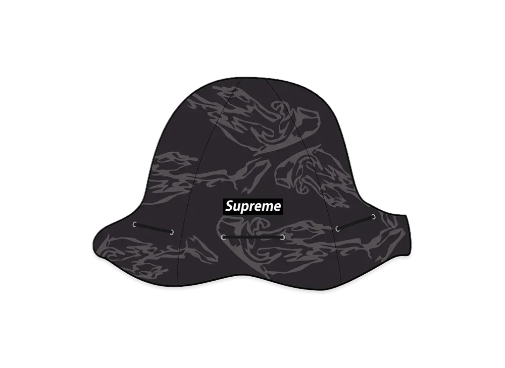 Supreme Tiger Camo Reflective Tulip Hat "Black"