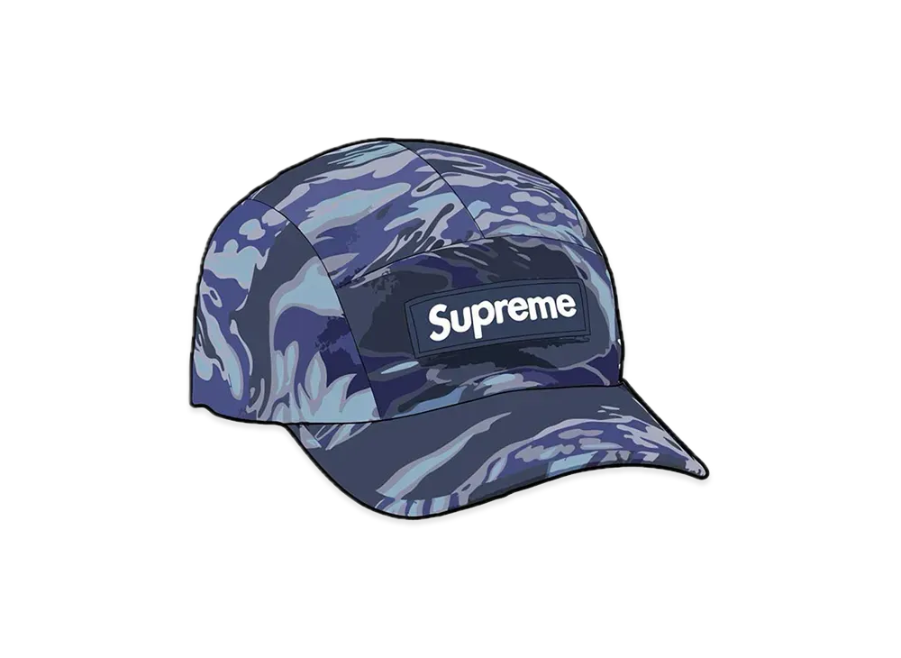 シュプリーム タイガー カモ リフレクティブ キャンプ キャップ "ブルー"