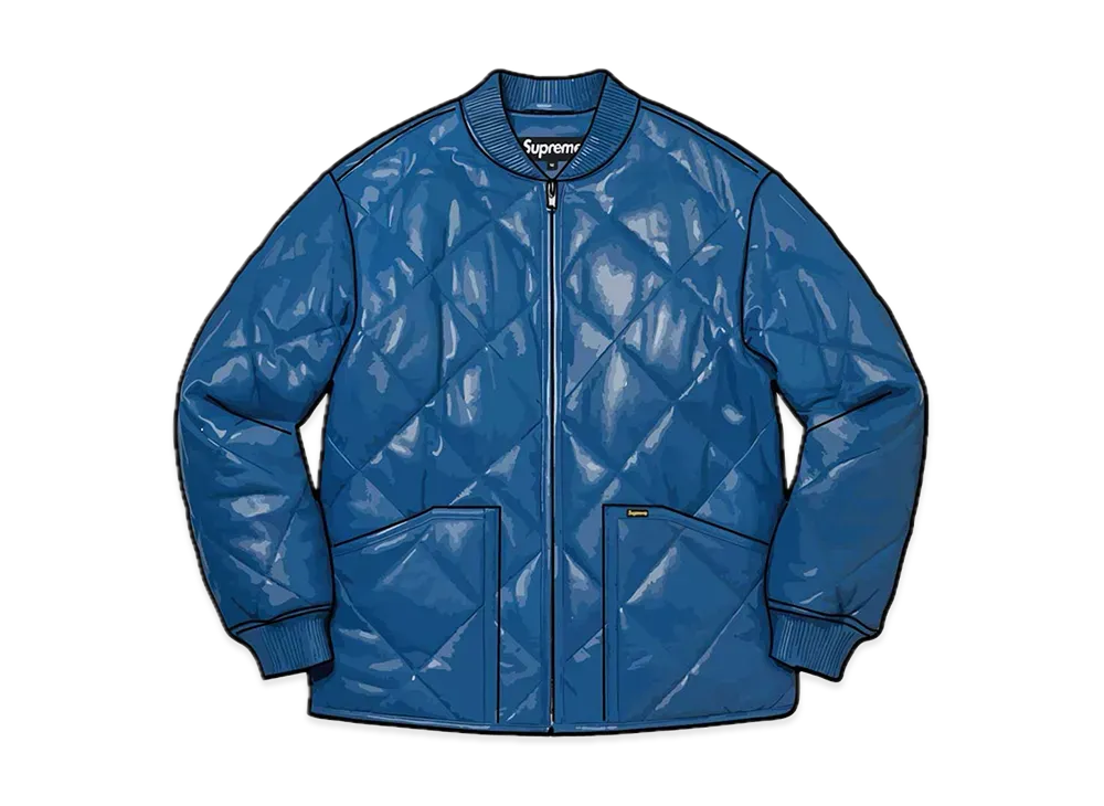 Supreme Quilted Leather Work Jacket "Royal"