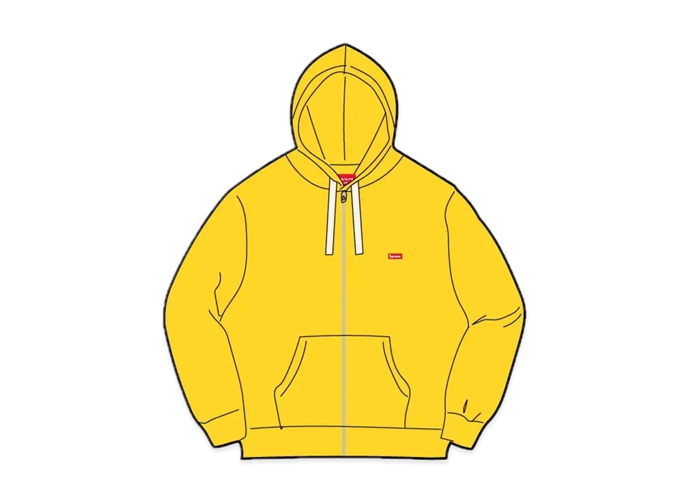 Supreme Small Box Drawcord Zip Up Hooded Sweatshirt "Yellow"