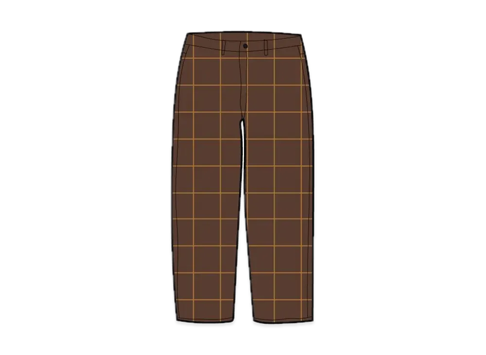 Supreme Windowpane Wool Trouser "Brown"