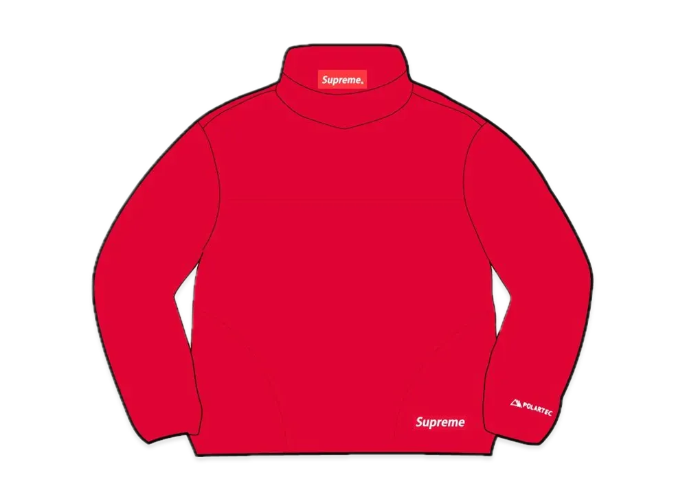 Supreme Polartec Mock Neck Pullover "Red"