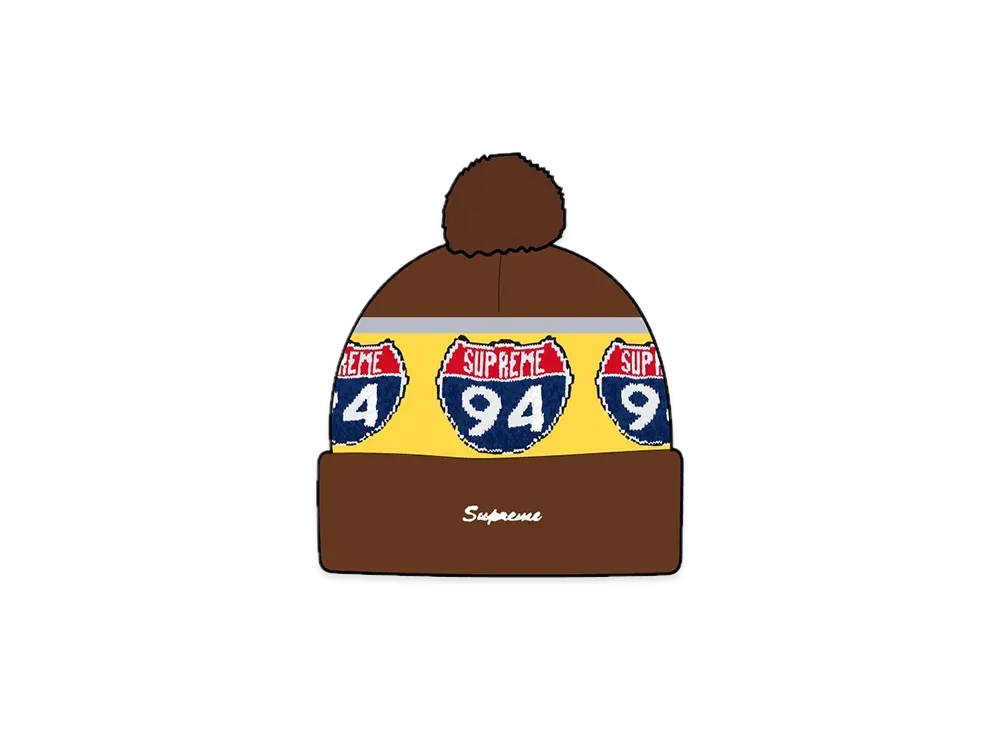 Supreme Interstate Reflective Beanie "Brown"