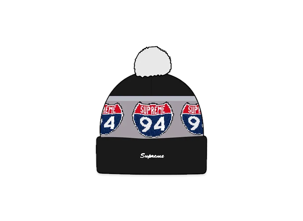 Supreme Interstate Reflective Beanie "Black"