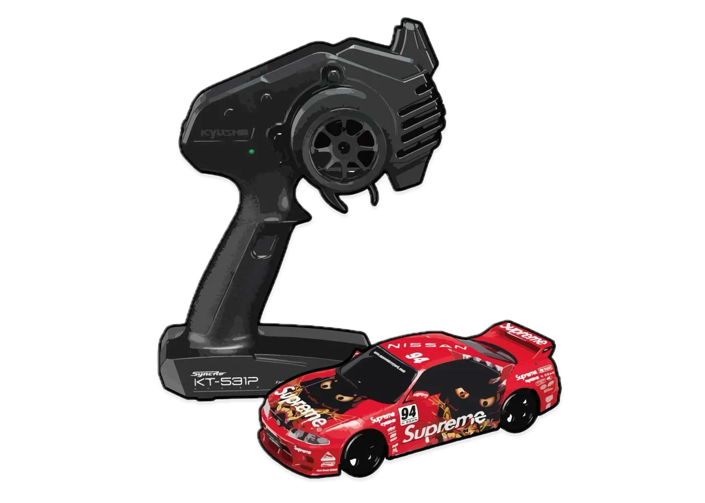 Supreme / Kyosho Mini Z Nissan Skyline Nismo R33 RC Readyset "Red"