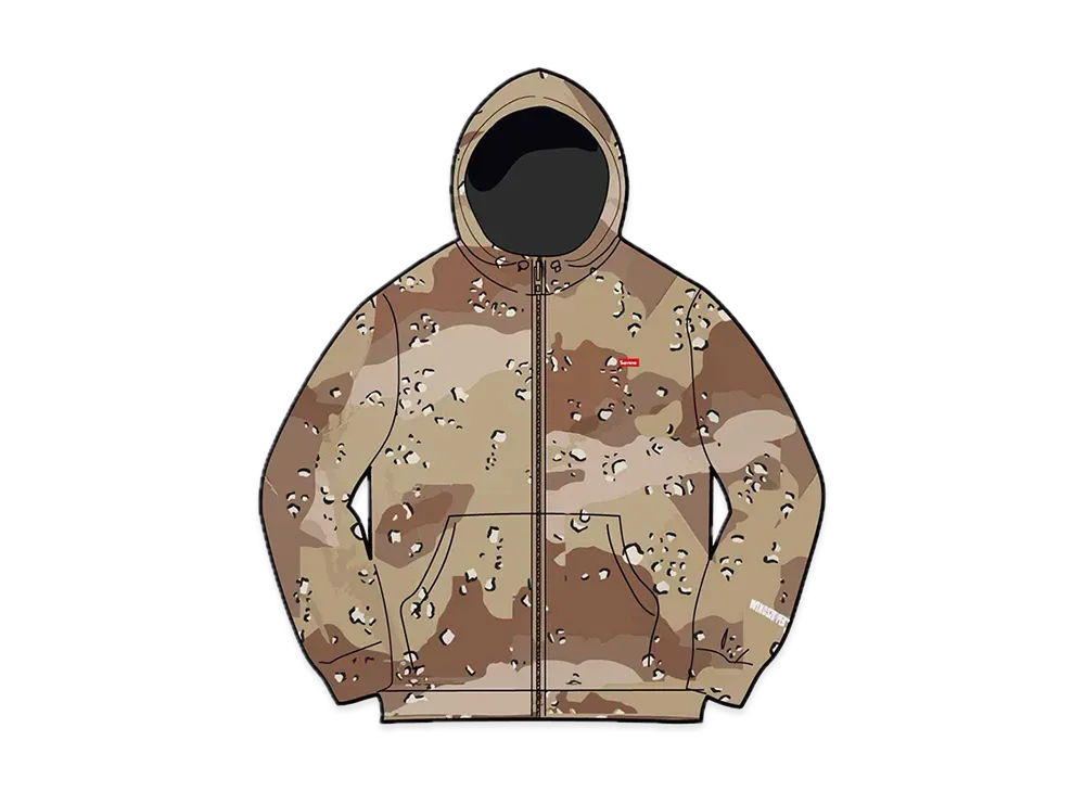 Supreme WINDSTOPPER Zip Up Hooded Sweatshirt "Chocolate Chip Camo"