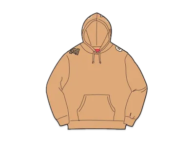 Supreme Scattered Applique Hooded Sweatshirt "Dark Tan"