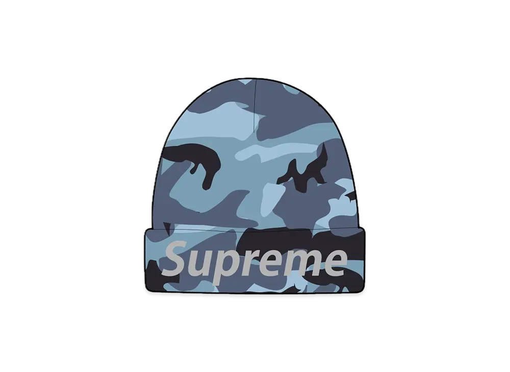 Supreme New Era Split Beanie "Blue"