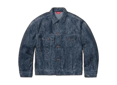 Supreme Crackle Denim Trucker Jacket "Blue"