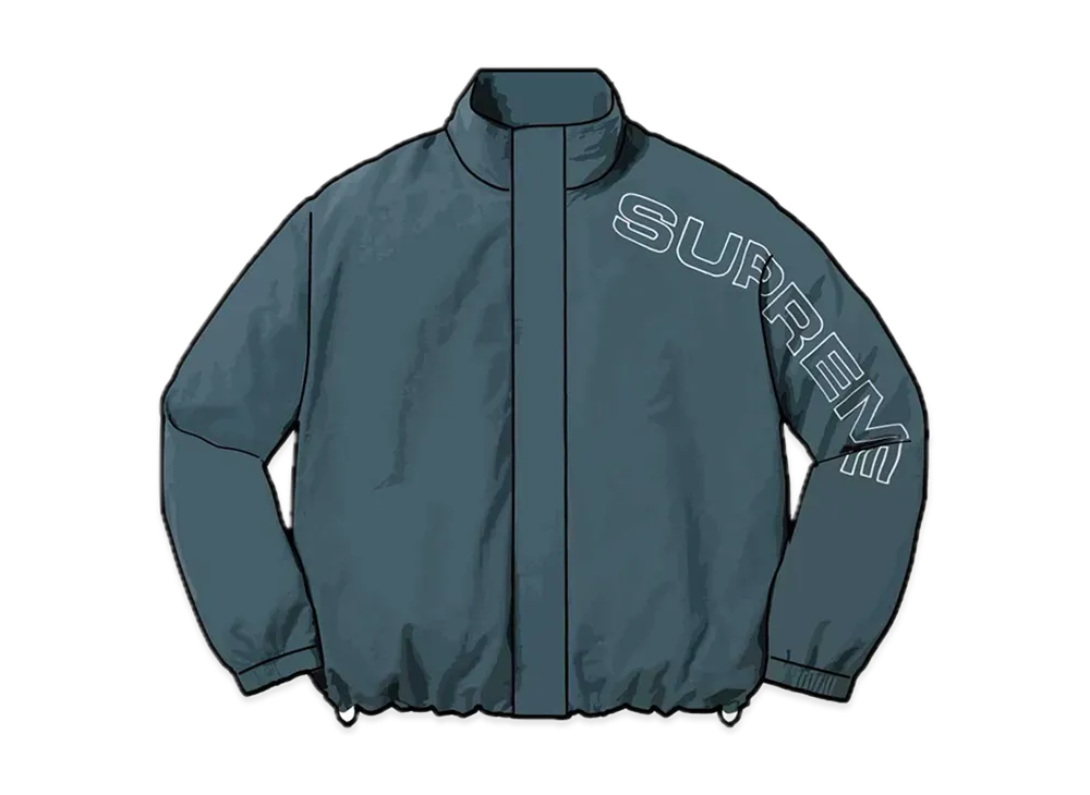 シュプリーム スペルアウト エンブロイダリー トラック ジャケット "ダーク ブルー"