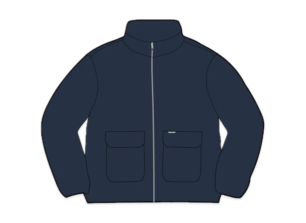 シュプリーム カーゴ ポケット ジップ アップ スウェットシャツ "ネイビー"