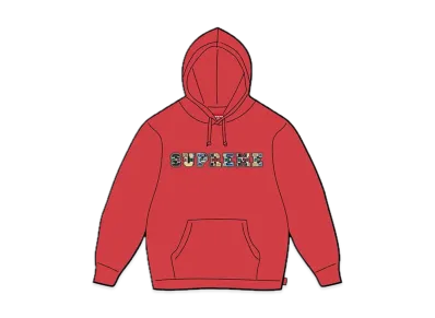 Supreme Collegiate Patchwork Leather Hooded Sweatshirt "Burnt Red"