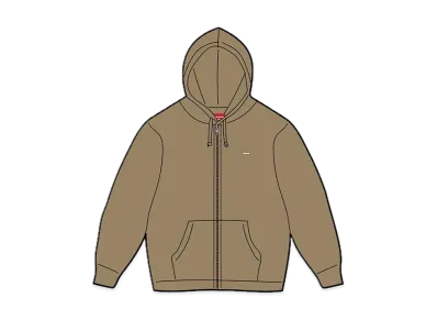 Supreme Small Box Zip Up Hooded Sweatshirt "Dark Sand"