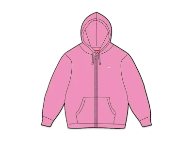 Supreme Small Box Zip Up Hooded Sweatshirt "Pink"