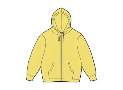 Supreme Small Box Zip Up Hooded Sweatshirt "Acid Yellow"