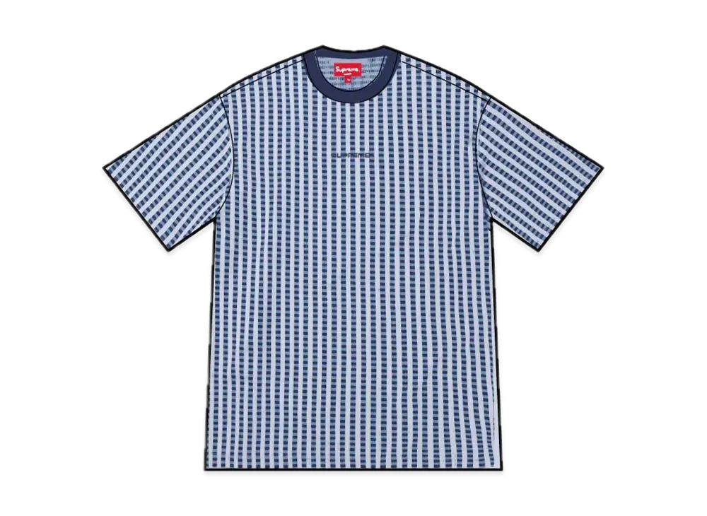 Supreme Grid Jacquard S/S Top "Blue"