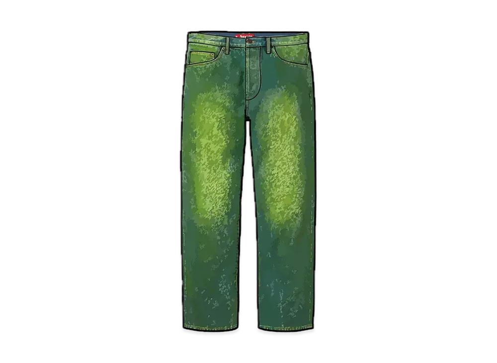 Supreme Regular Jean "Overspray Green"(23FW)