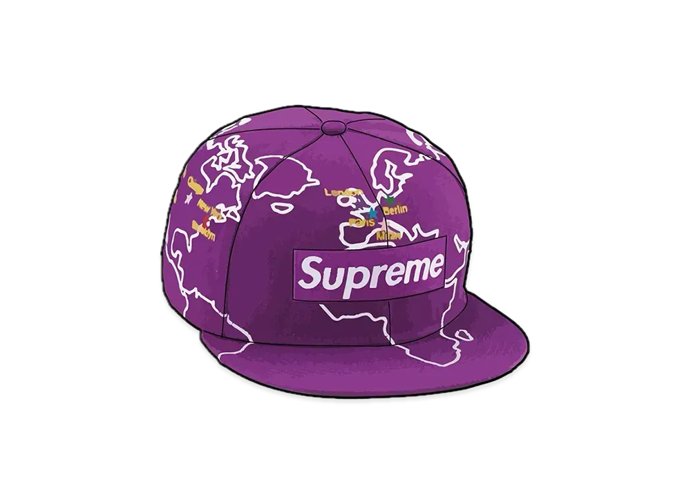 Supreme Worldwide Box Logo New Era "Purple"