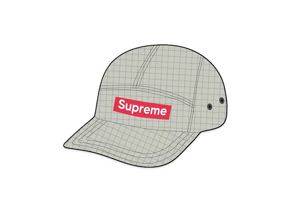 Supreme Distressed Ripstop Camp Cap "Stone"