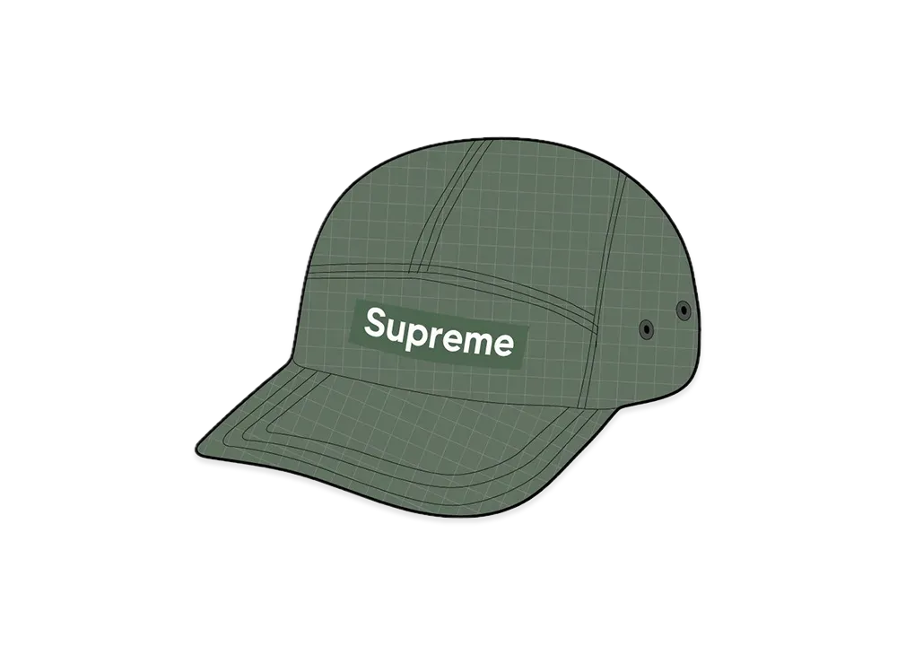 Supreme Distressed Ripstop Camp Cap "Green"