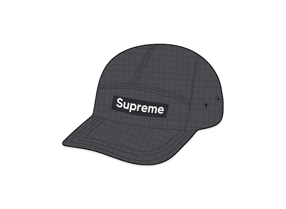 Supreme Distressed Ripstop Camp Cap "Black"