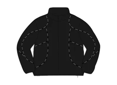 Supreme Logo Piping Hooded Track Jacket "Black"