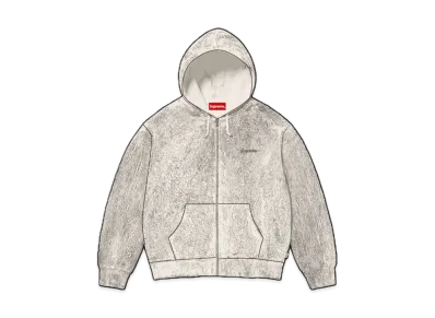 Supreme Crackle Zip Up Hooded Sweatshirt "Natural"