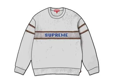 Supreme Chest Stripe Sweater "White"