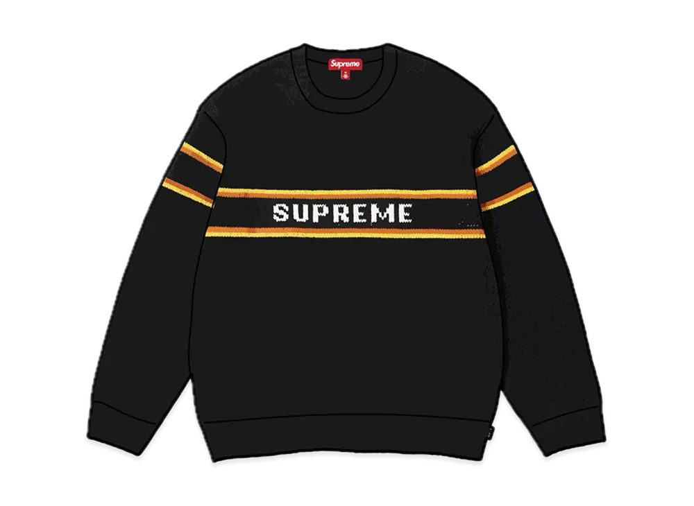 Supreme Chest Stripe Sweater "Black"