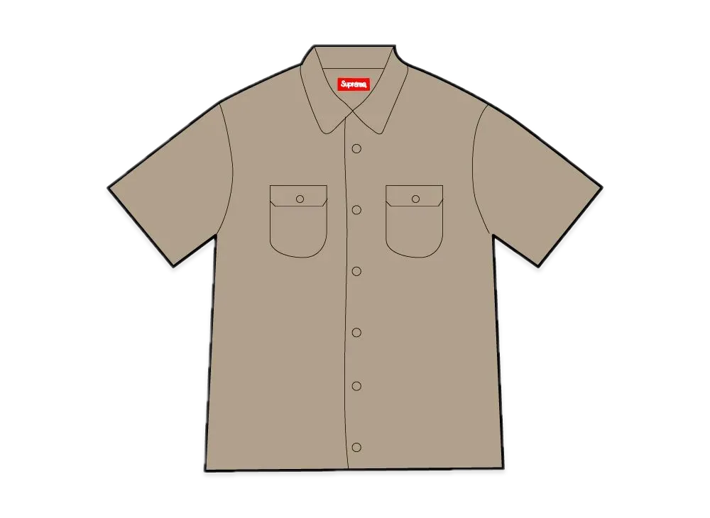 Supreme S/S Leather Work Shirt "Tan"