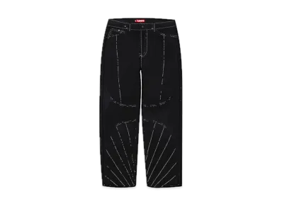 Supreme Radial Embroidered Loose Fit Jean "Black"