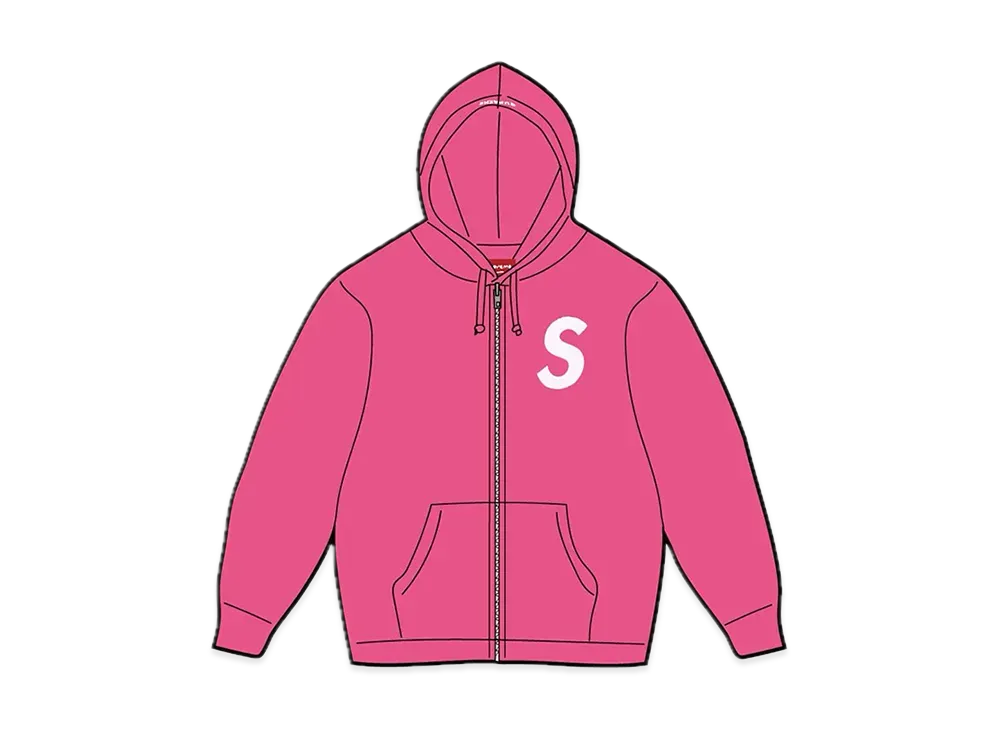 Supreme S Logo Zip Up Hooded Sweatshirt "Magenta" (23FW)