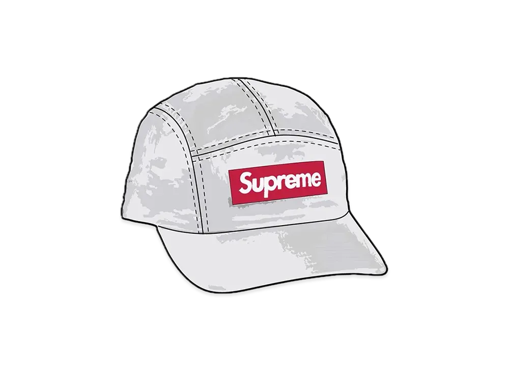 Supreme Gloss Ripstop Camp Cap "Light Grey"