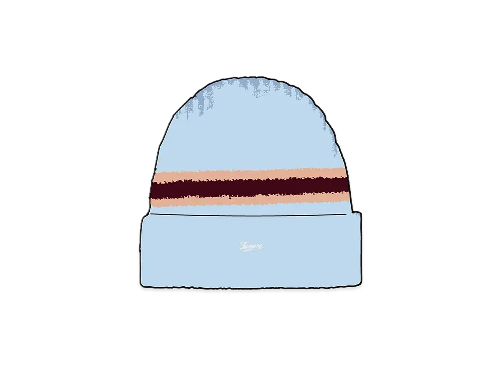 Supreme Striped Cashmere Beanie "Pale Blue"