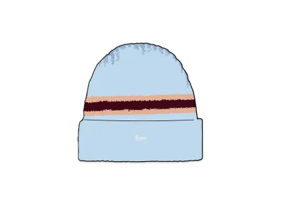 Supreme Striped Cashmere Beanie "Pale Blue"