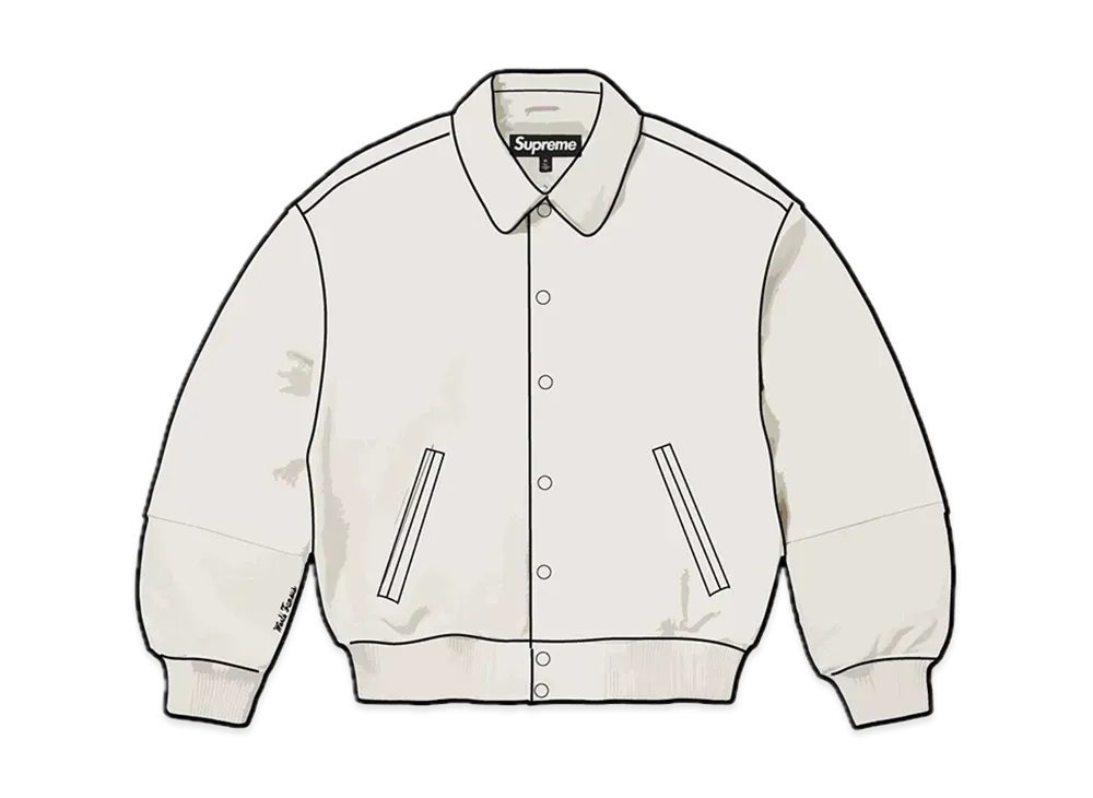 Supreme Gore-Tex Infinium Windstopper Leather Varsity Jacket