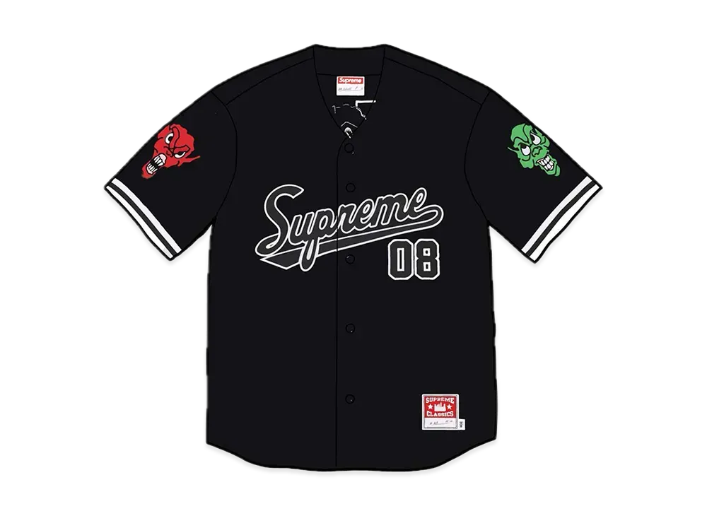 Supreme /Mitchell & Ness Downtown Hell Baseball Jersey "Black"
