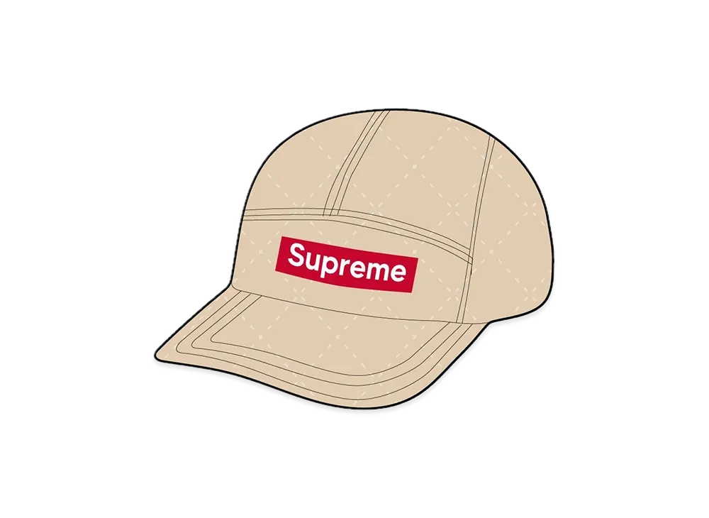 Supreme Punched Denim Camp Cap "Dyed Beige"