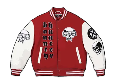 Supreme Bounty Hunter Varsity Jacket "Red"