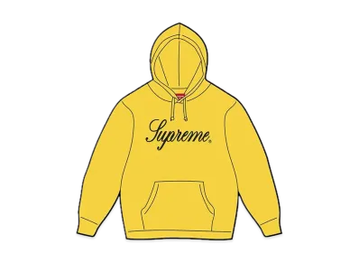 Supreme Raised Script Hooded Sweatshirt "Yellow"