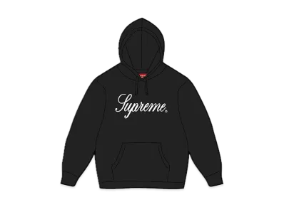 Supreme Raised Script Hooded Sweatshirt "Black"