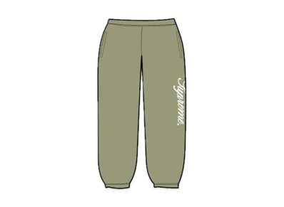 Supreme Raised Script Sweatpant "Light Olive"