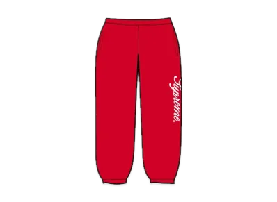 Supreme Raised Script Sweatpant "Red"