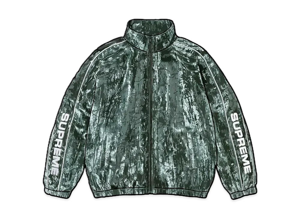 Supreme Crushed Velvet Track Jacket "Olive"