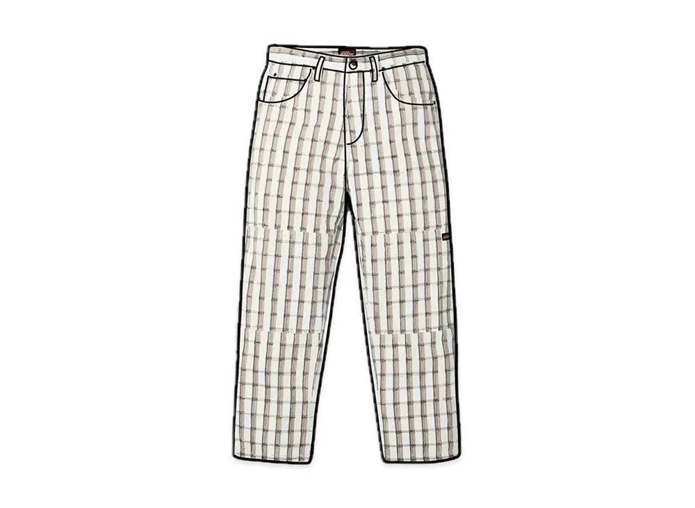 Supreme x Dickies Double Knee Baggy Jean "White Plaid"